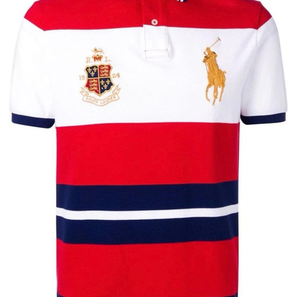Polo‎ Ralph Lauren Big&Tall Men’s Sz XLT Striped Mesh Crest/Big Pony Polo Shirt